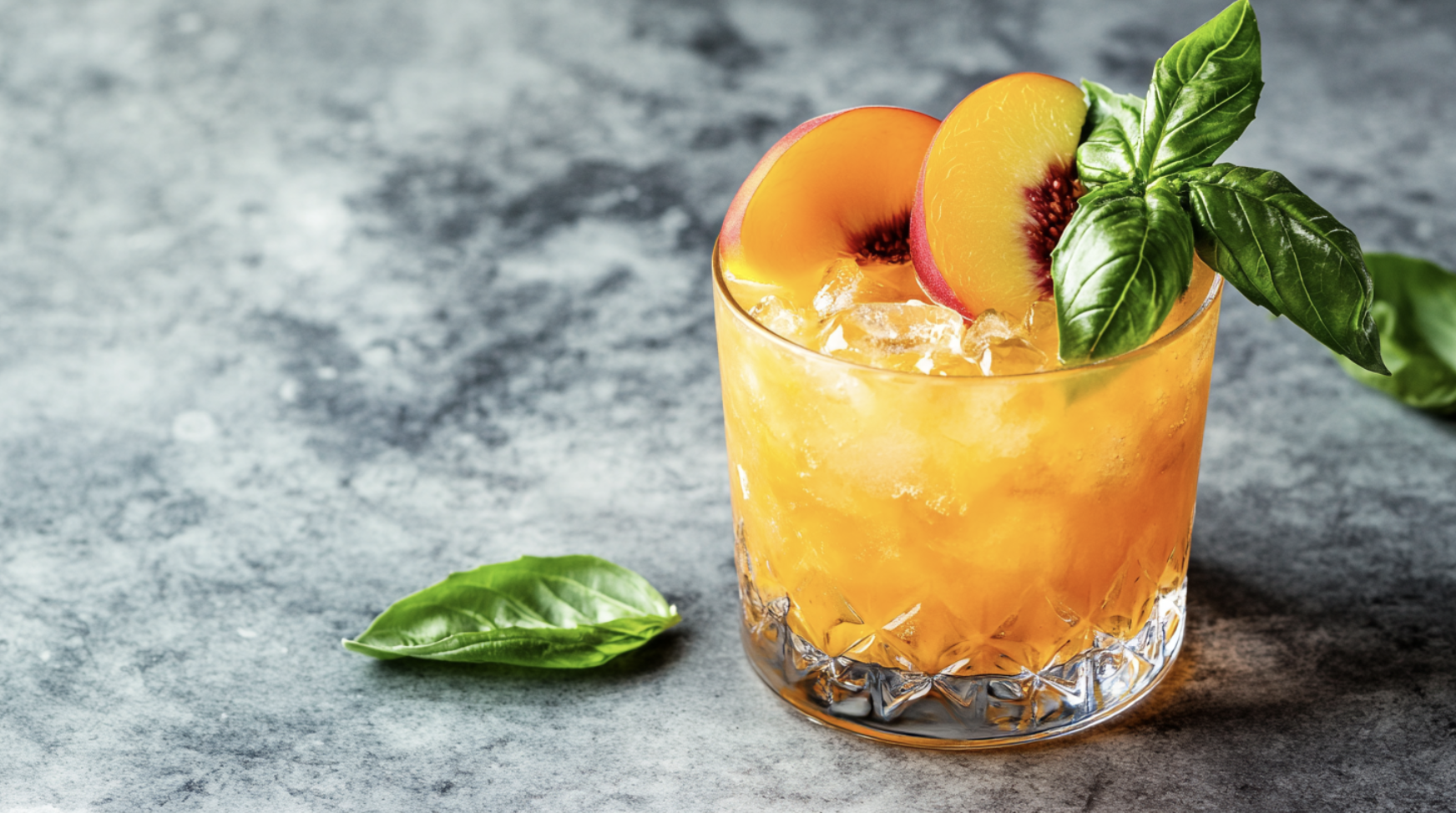 Peach-Bourbon Smash with Lemon and Basil