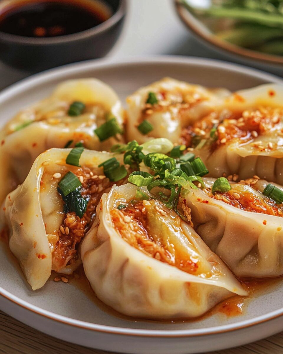 Kimchi Mandu Dumplings with Pork and Napa Cabbage