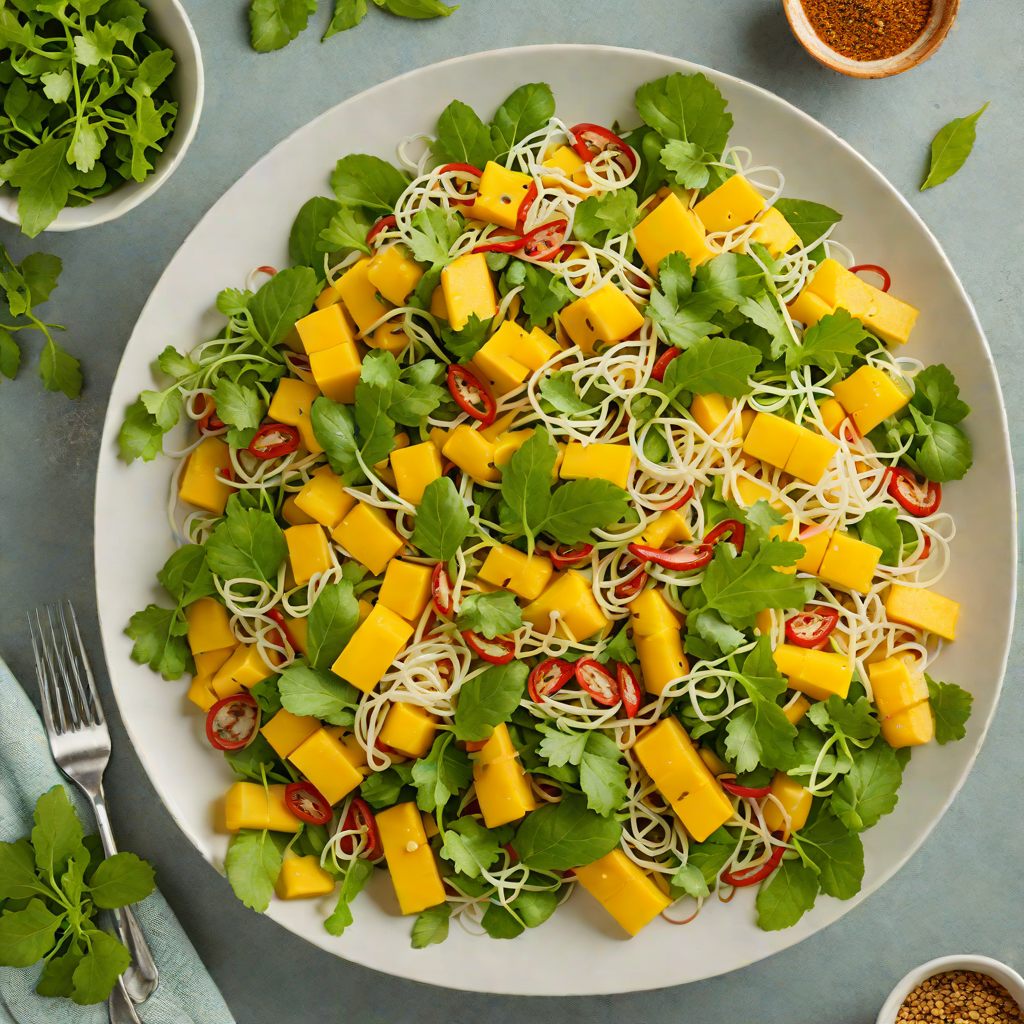 Green Papaya and Mango Salad with Spicy Lime Dressing