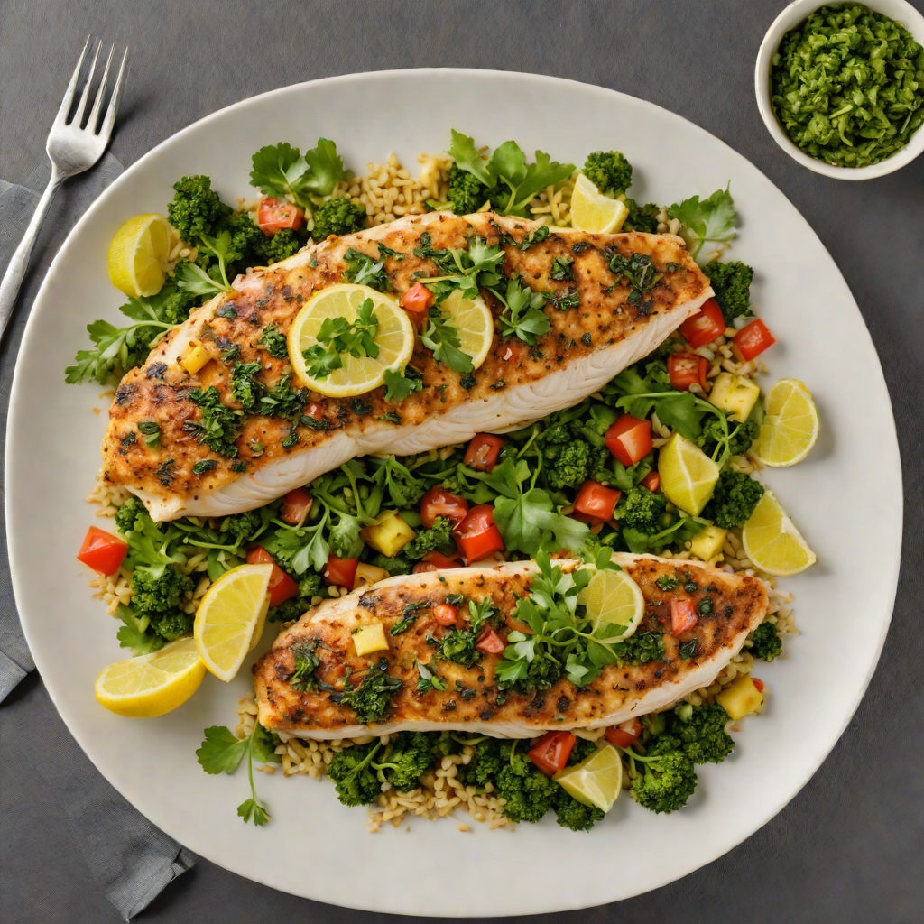 Grilled Ugali-Crusted Tilapia with Spiced Sukuma Wiki