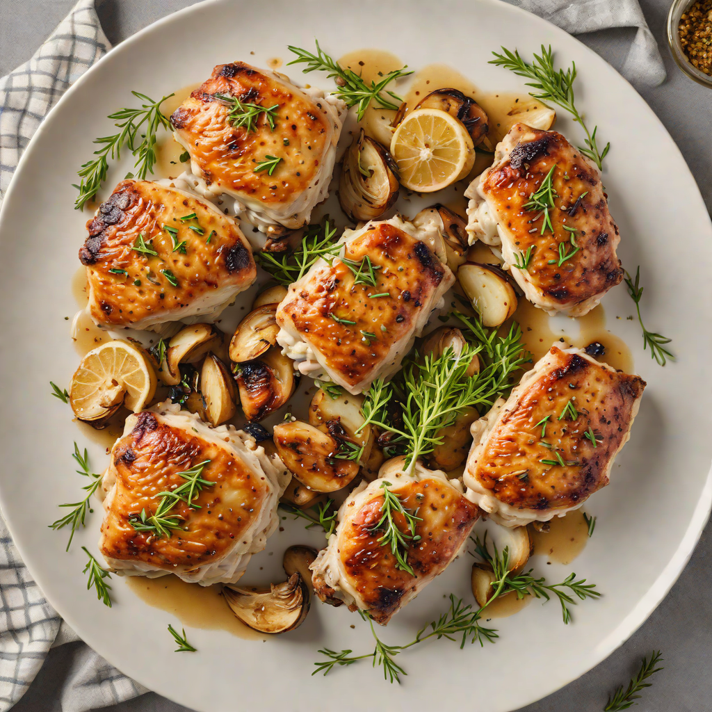 Pan-Seared Chicken Thighs with Half-Roasted Garlic and Thyme