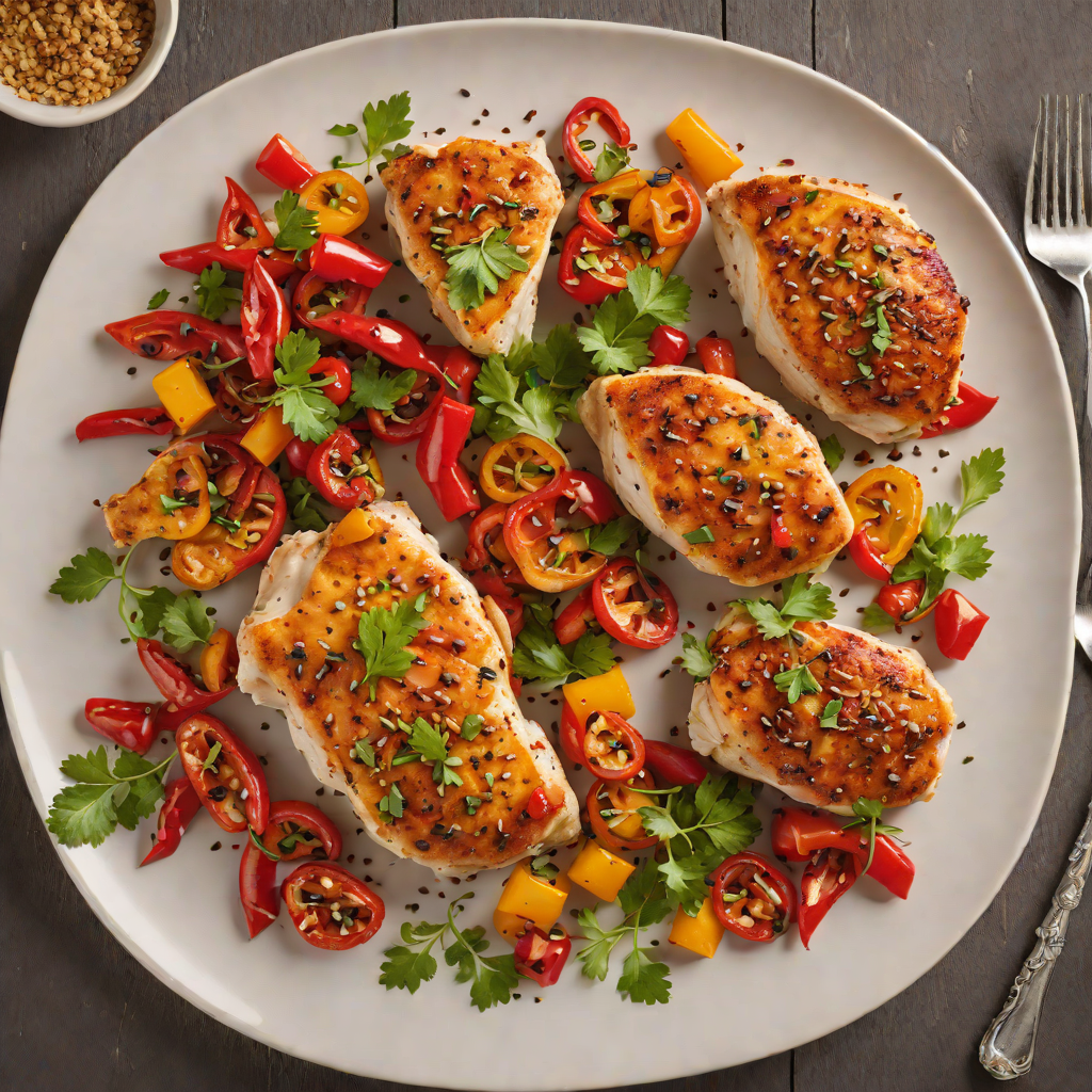 Pan-Seared Chicken with Cajun Spice and Roasted Red Peppers