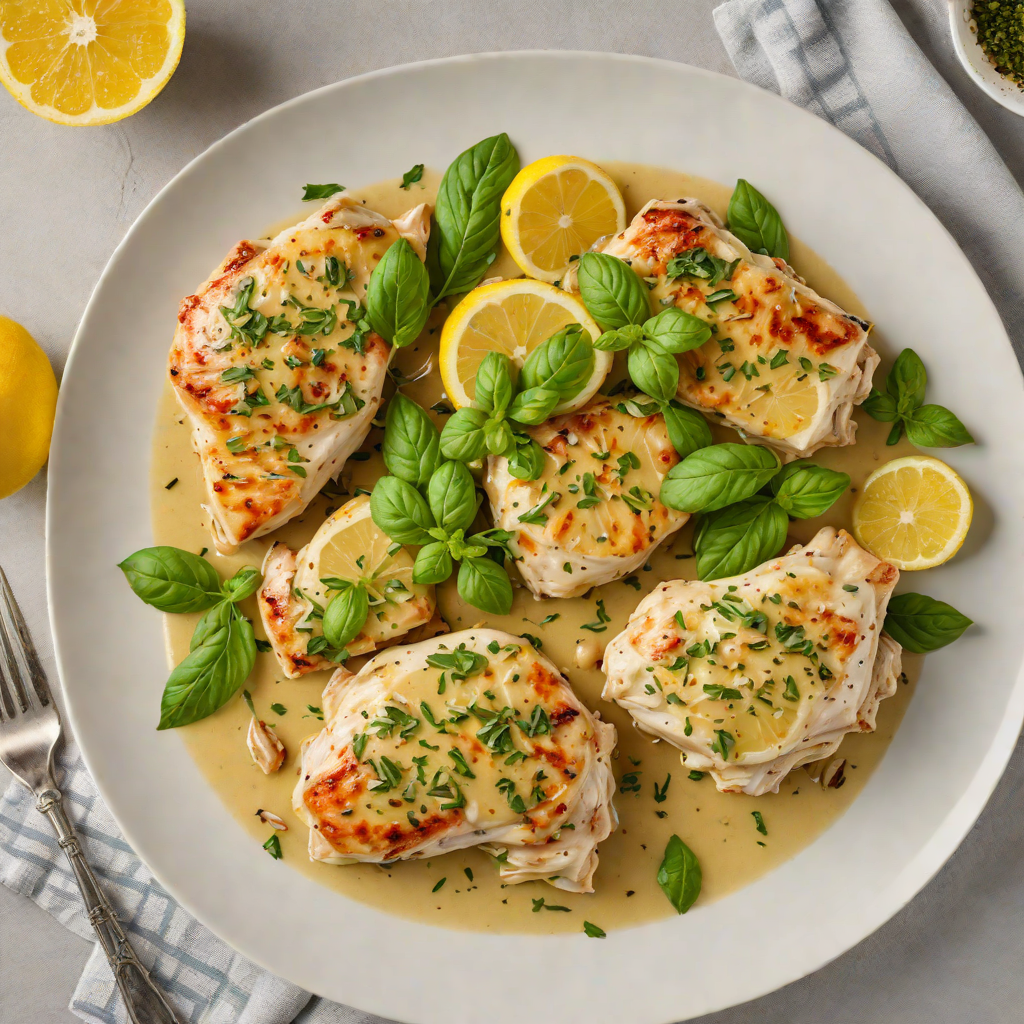 Stovetop Lemon-Basil Chicken with Garlic Butter Sauce