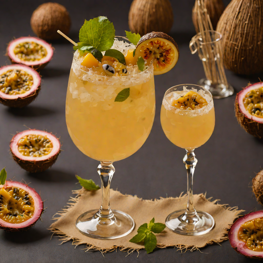 Tiki-Inspired Coconut Rum and Passionfruit Cocktail