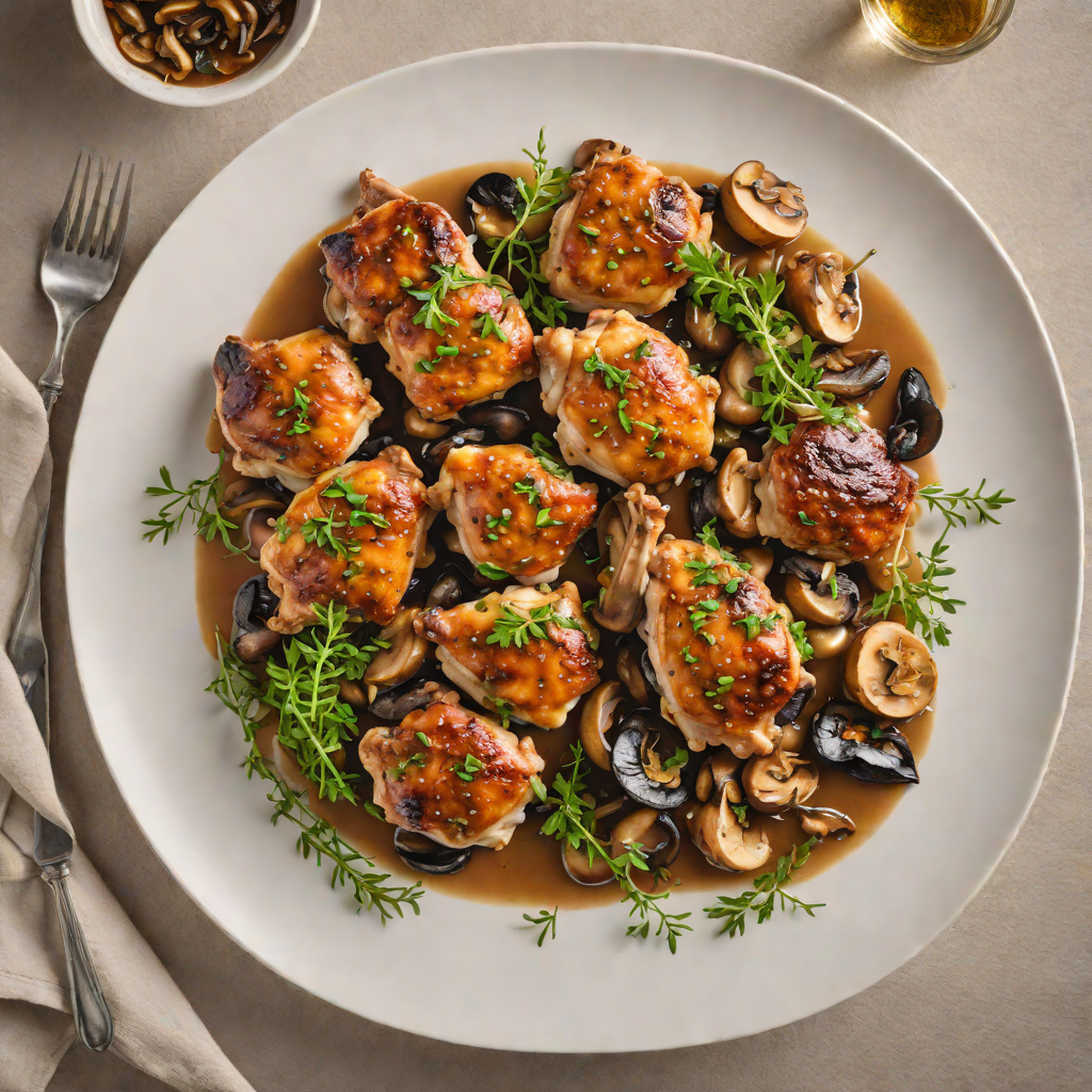 French-Style Braised Chicken Thighs with Mushrooms and Thyme