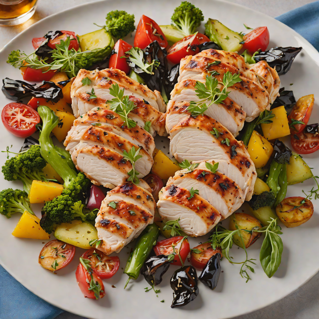 Grilled Herb-Marinated Chicken with Roasted Vegetables