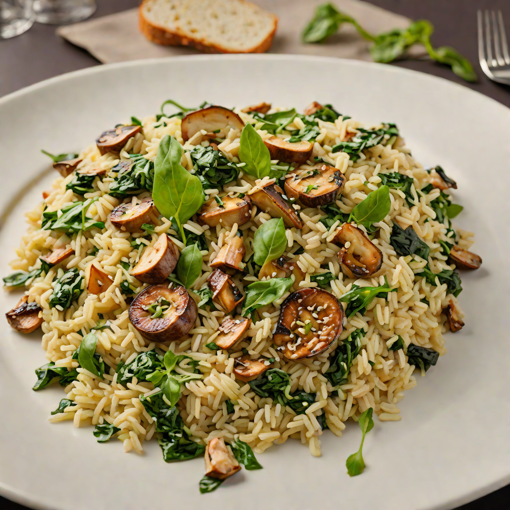 Summoned Mushroom and Spinach Risotto