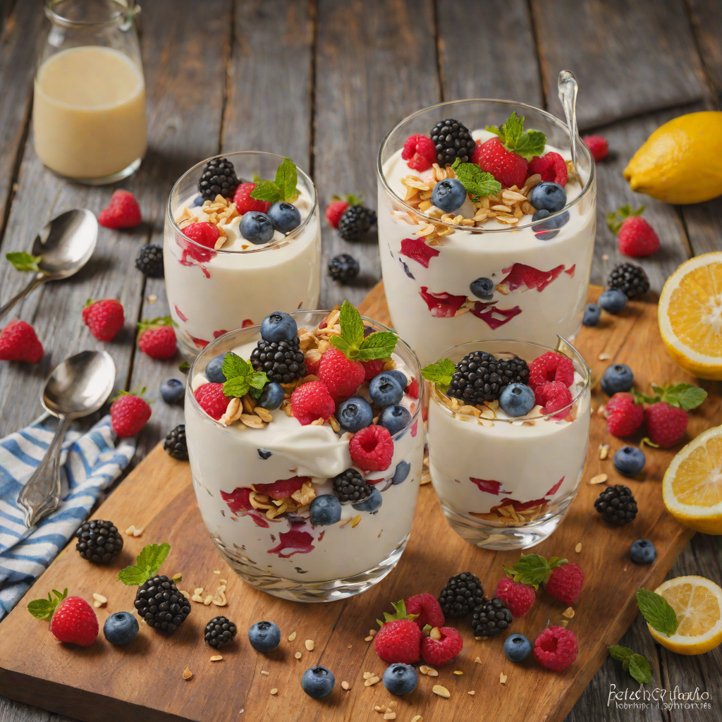 Quick Honey-Lemon Greek Yogurt Parfait with Mixed Berries