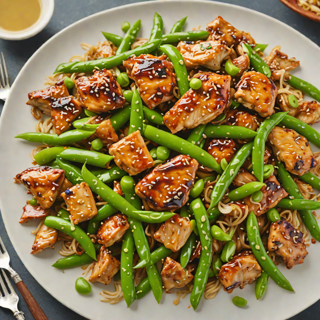 Honey-Ginger Glazed Chicken Stir Fry with Snap Peas
