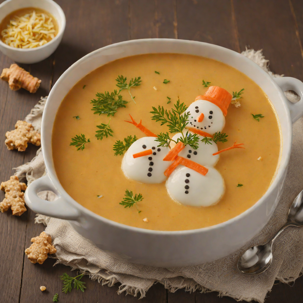 Snowman-Inspired Carrot and Ginger Soup