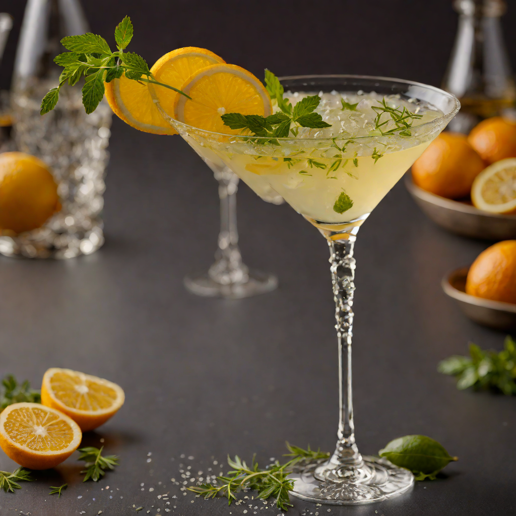 Citrus-Infused Gin Martini with Herb Spritz
