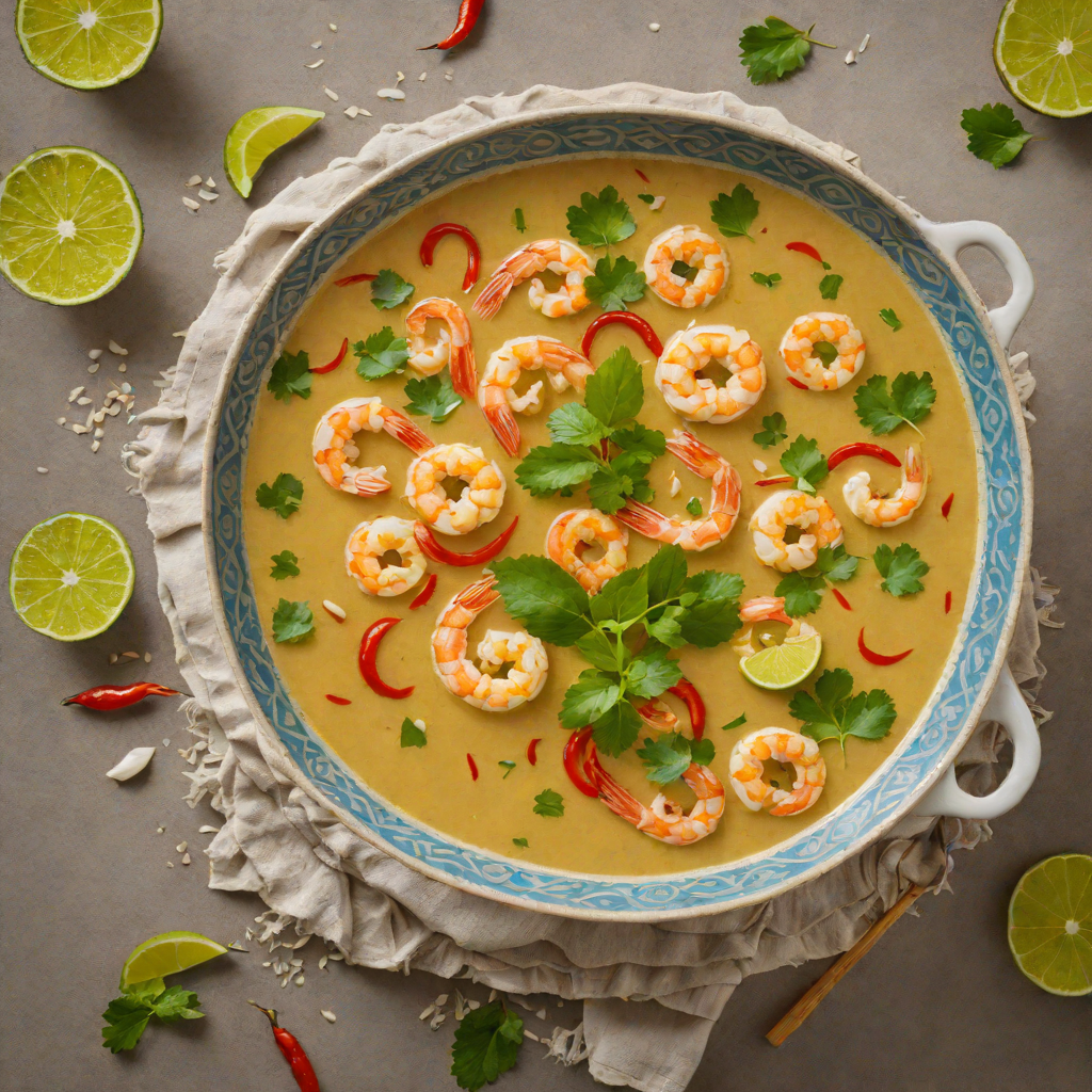 Gluten-Free Thai Coconut Curry Soup with Shrimp and Lime
