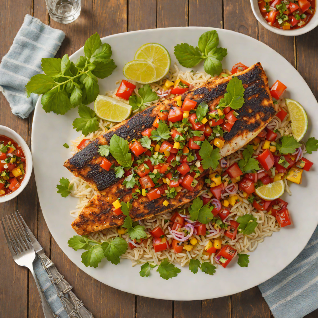 Grilled Cajun-Spiced Catfish with Creole Tomato Salsa