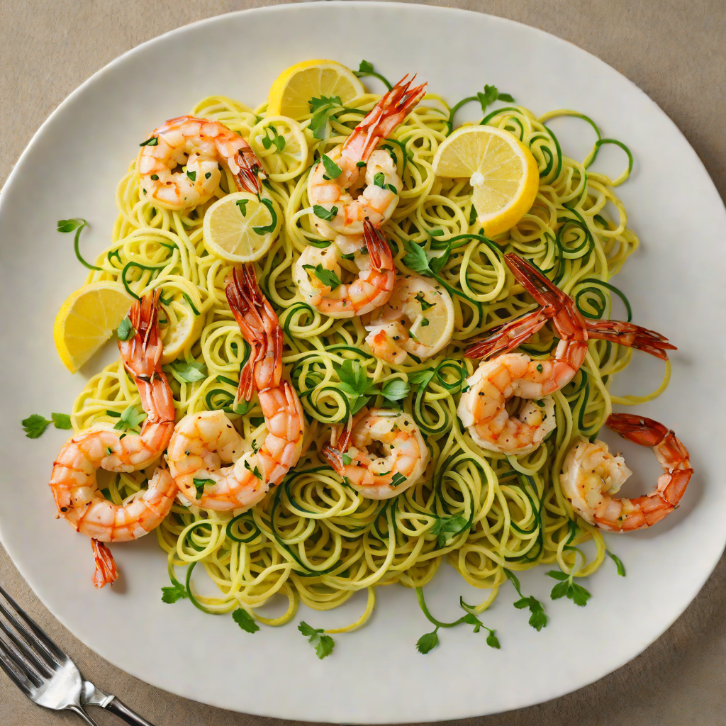 Pan-Seared Lemon-Garlic Shrimp with Zucchini Noodles