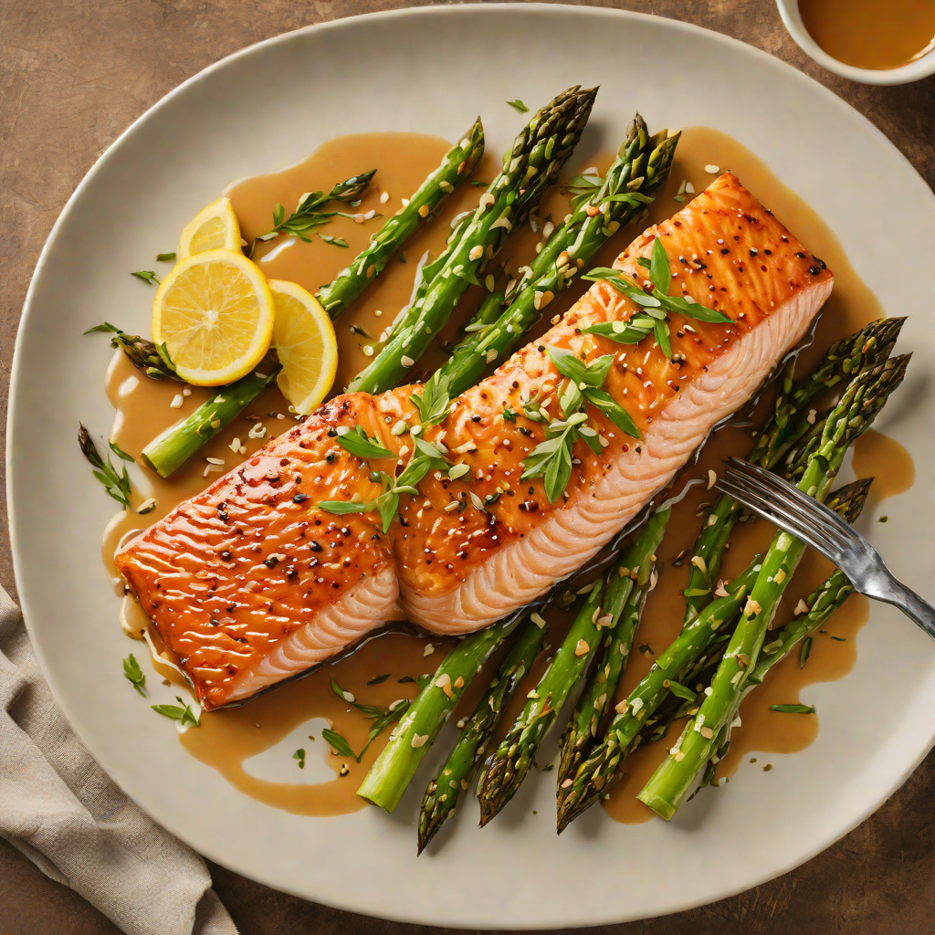 Melting Pot Miso-Glazed Salmon with Roasted Asparagus