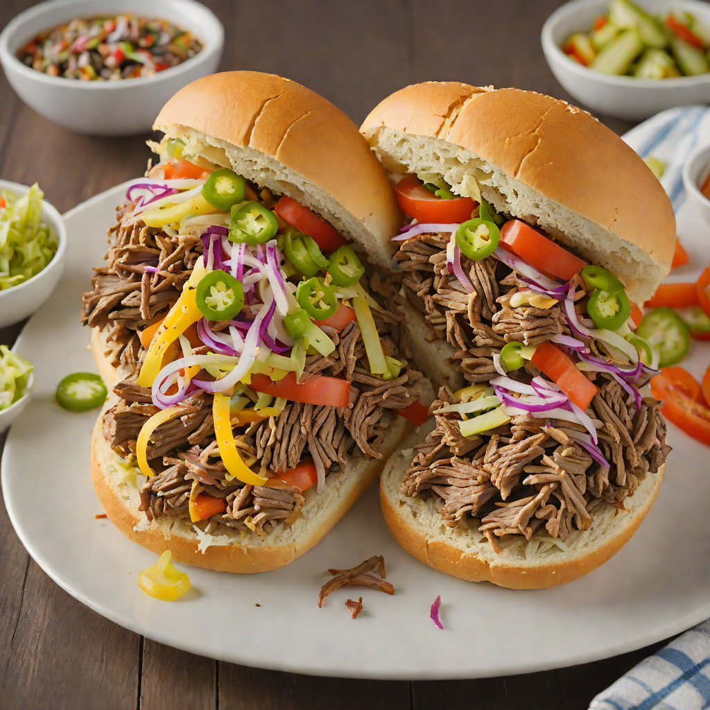 Chicago-Style Italian Beef Sandwich with Giardiniera Slaw