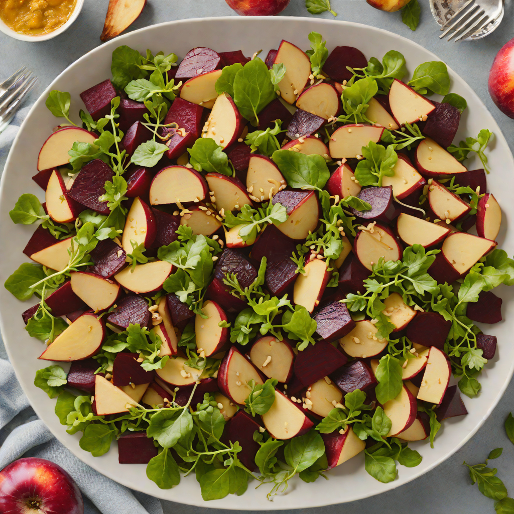 Midwestern Roasted Beet and Apple Salad with Maple-Dijon Vinaigrette
