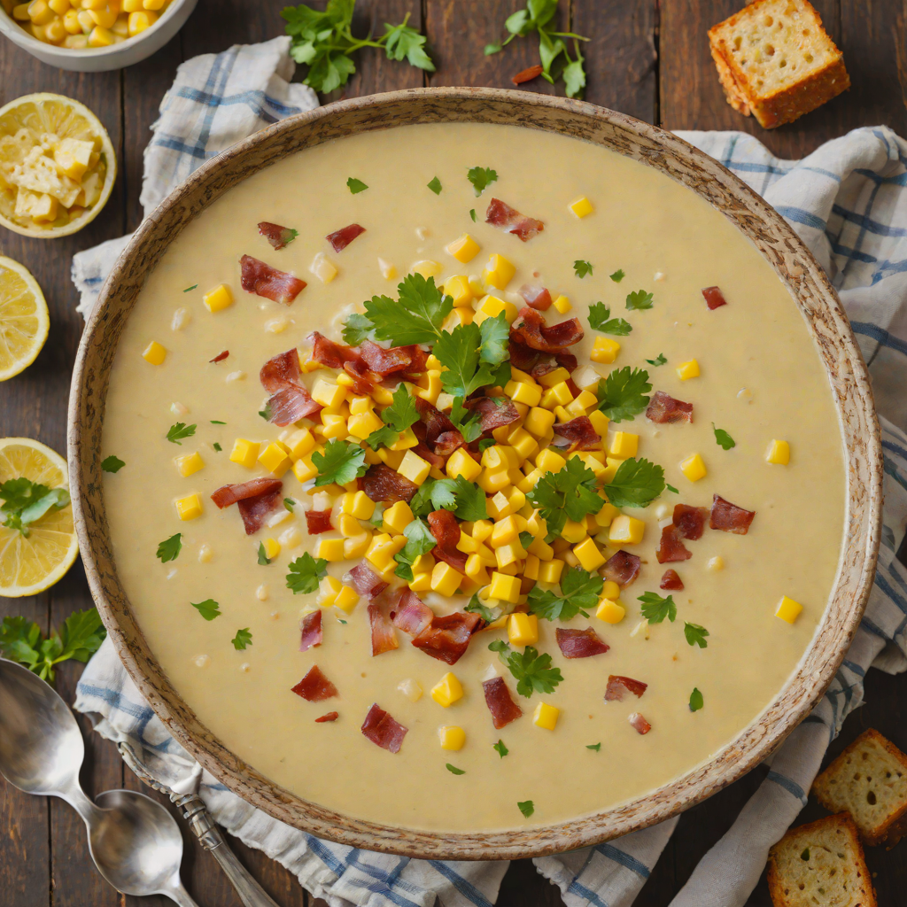 Rustic Northern Illinois Sweet Corn Chowder with Bacon and Potatoes