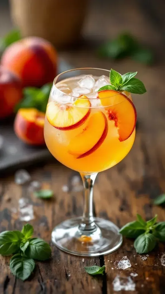 Peach Basil Sparkler