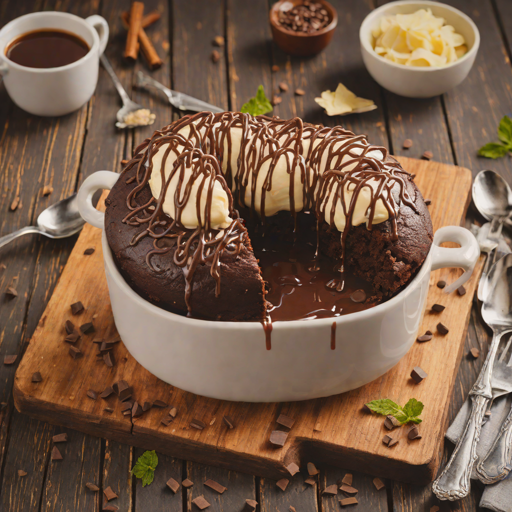 Quick Comfort Chocolate Mug Cake with Vanilla Drizzle