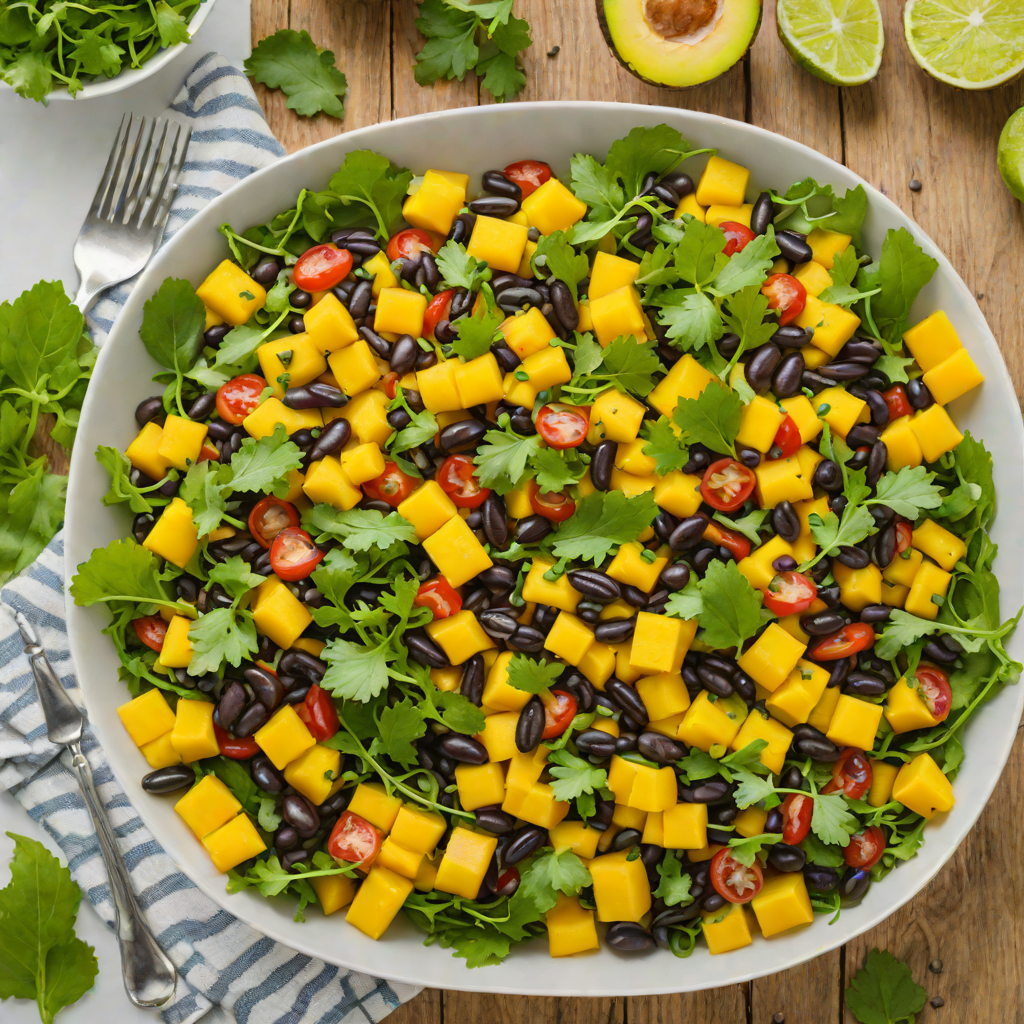 Vegan Mango and Black Bean Salad with Lime-Cilantro Dressing