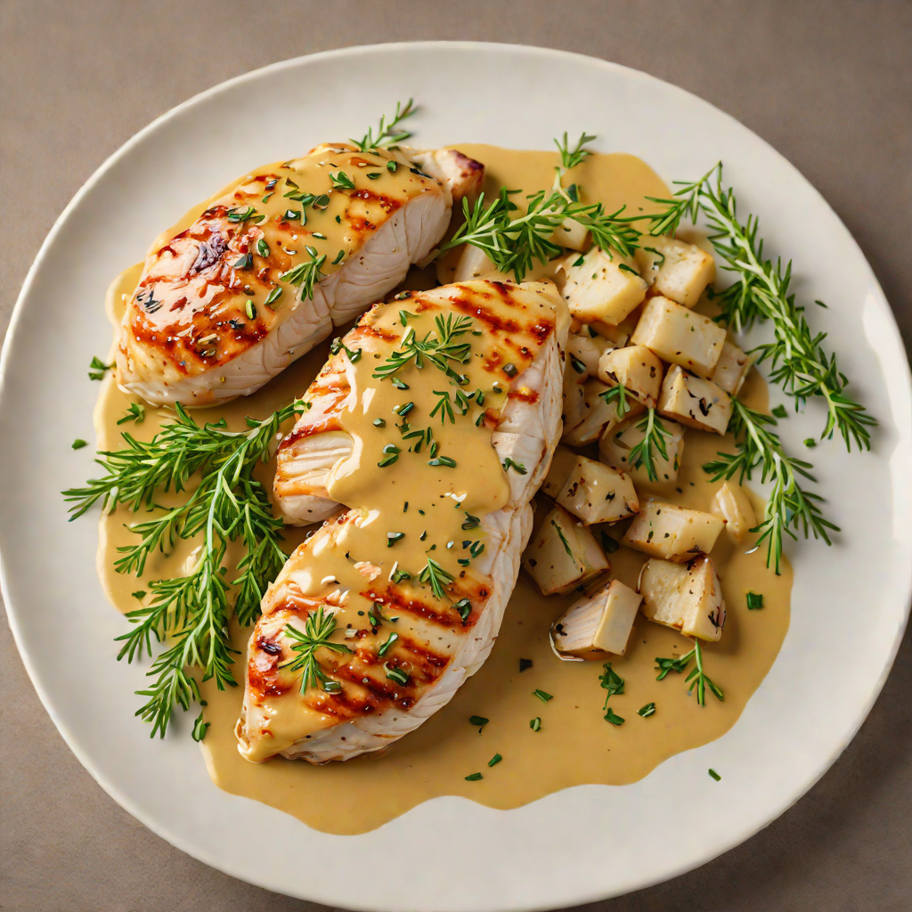 Sautéed Chicken Breast with Honey-Mustard Glaze and Fresh Thyme
