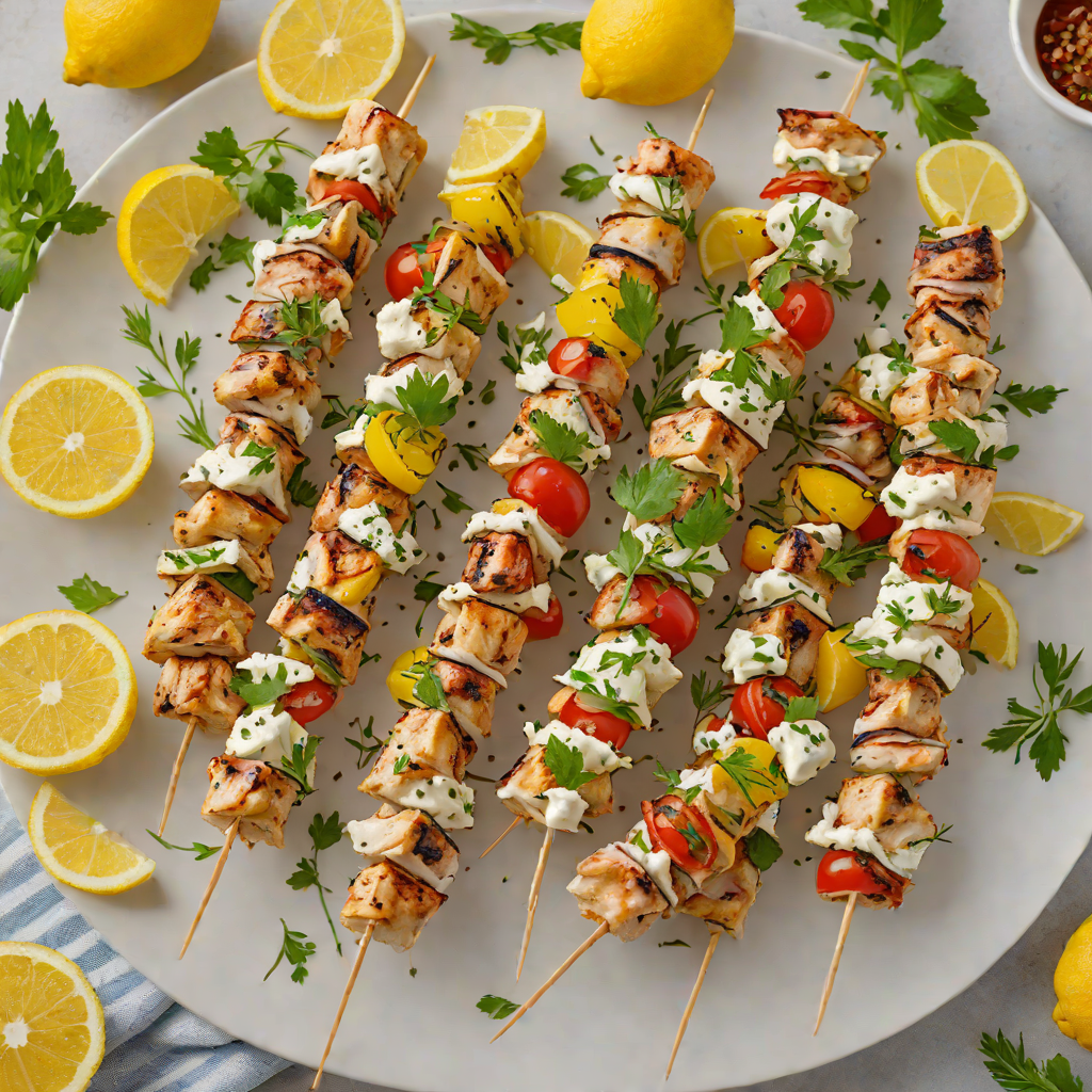 Lemon-Dill Greek Chicken Souvlaki Skewers