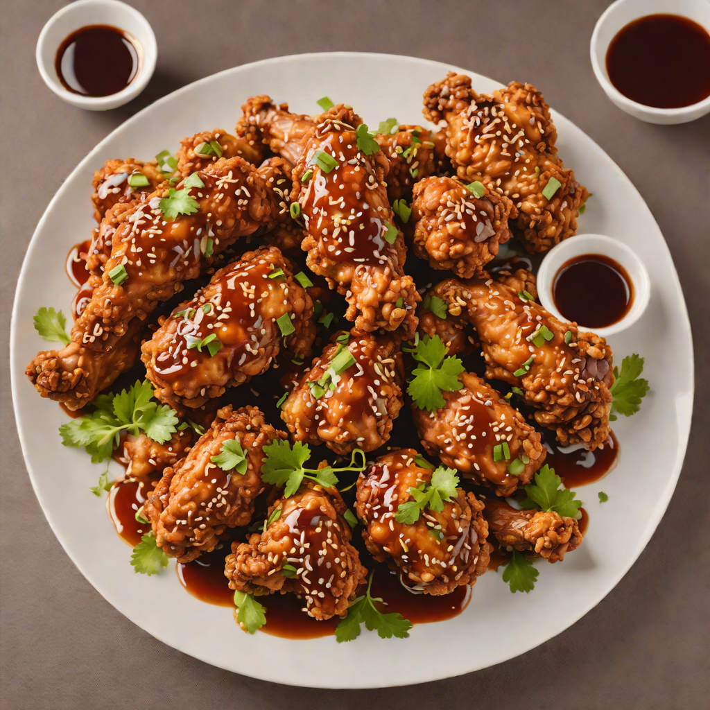Korean-Style Double Fried Chicken with Spicy Soy Garlic Sauce