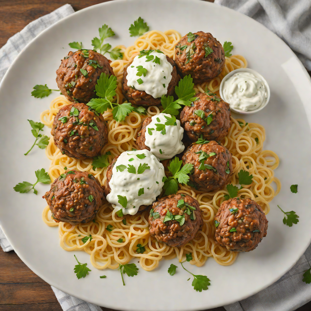 Baked Greek-Style Lamb Meatballs with Tzatziki Sauce