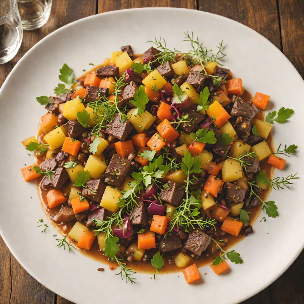 Slow-Cooked Kangaroo Ragout with Wattleseed and Root Vegetables