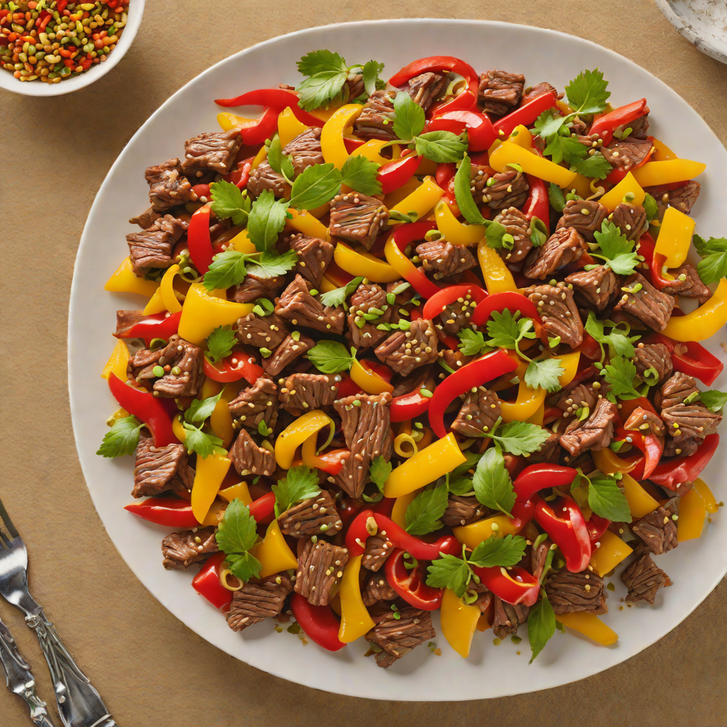 Sautéed Beef and Bell Pepper Stir Fry with Ginger