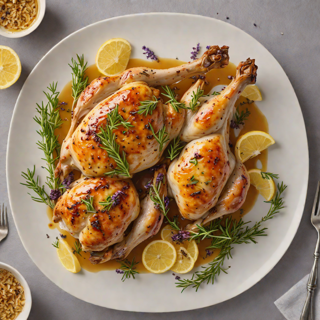 Lavender-Infused Honey Roasted Chicken with Lemon and Thyme