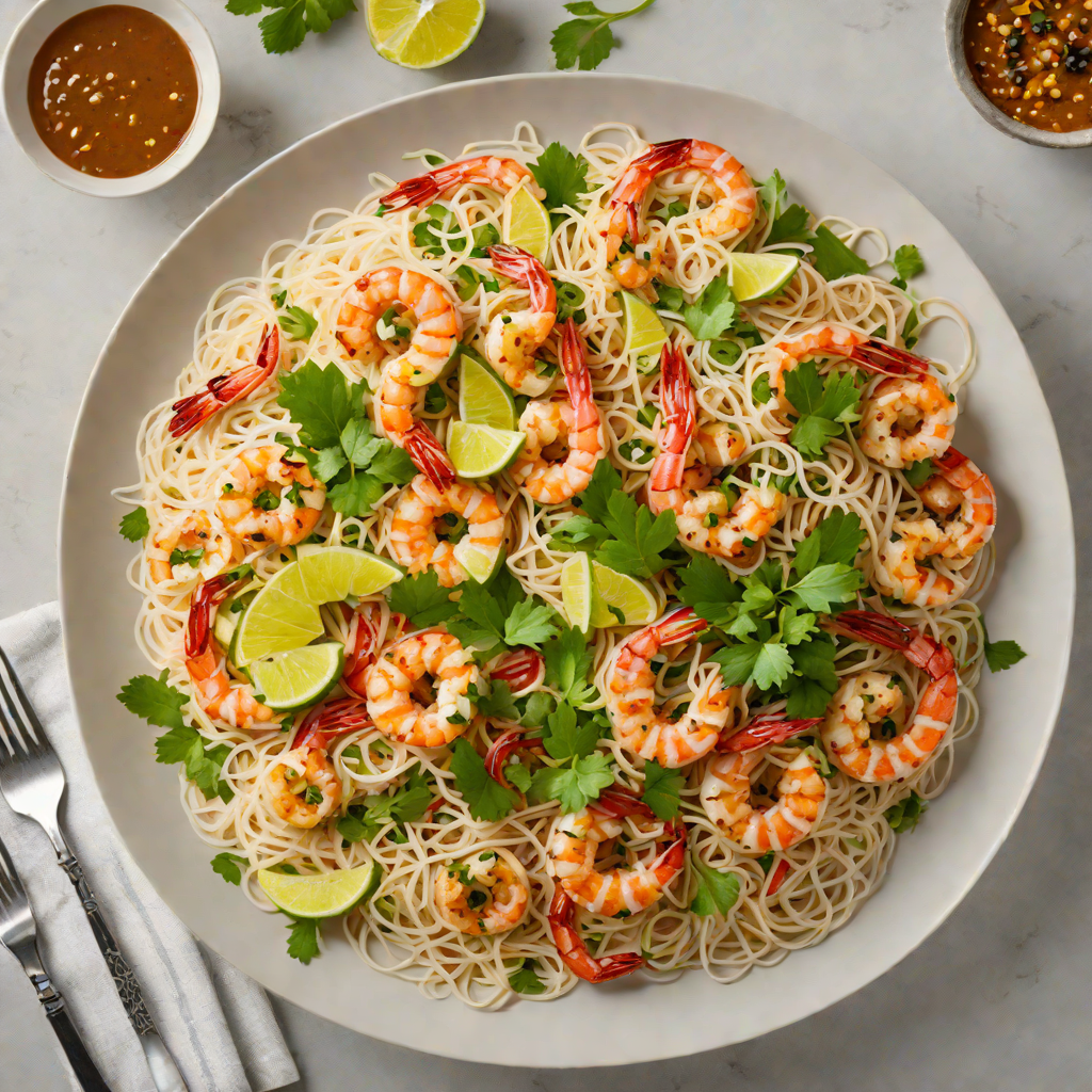 Vermicelli Rice Noodle Bowl with Grilled Shrimp and Nuoc Cham Dressing