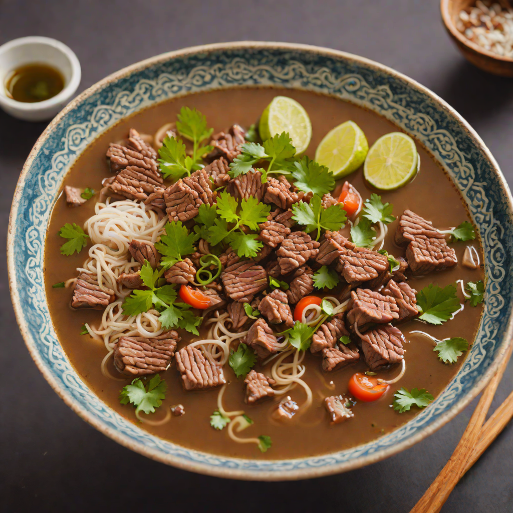 Boat Noodle Soup with Beef and Herbs