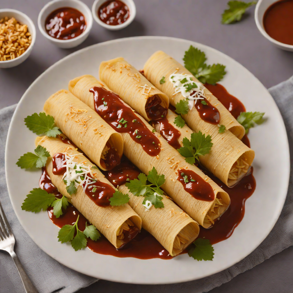 Oaxacan Cheese-Stuffed Tamales with Red Mole Sauce