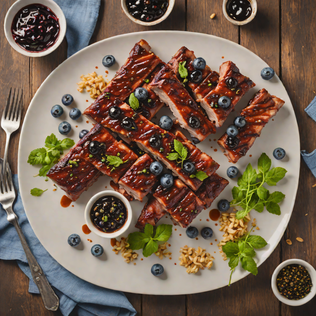 Smoked Maple-Glazed Pork Ribs with Blueberry Pesto