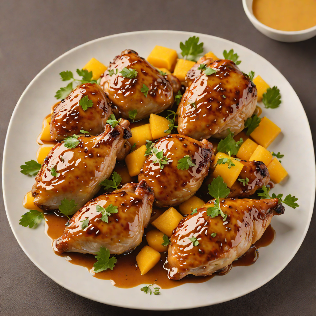 Oak-Smoked Chicken Thighs with Maple-Mango Glaze