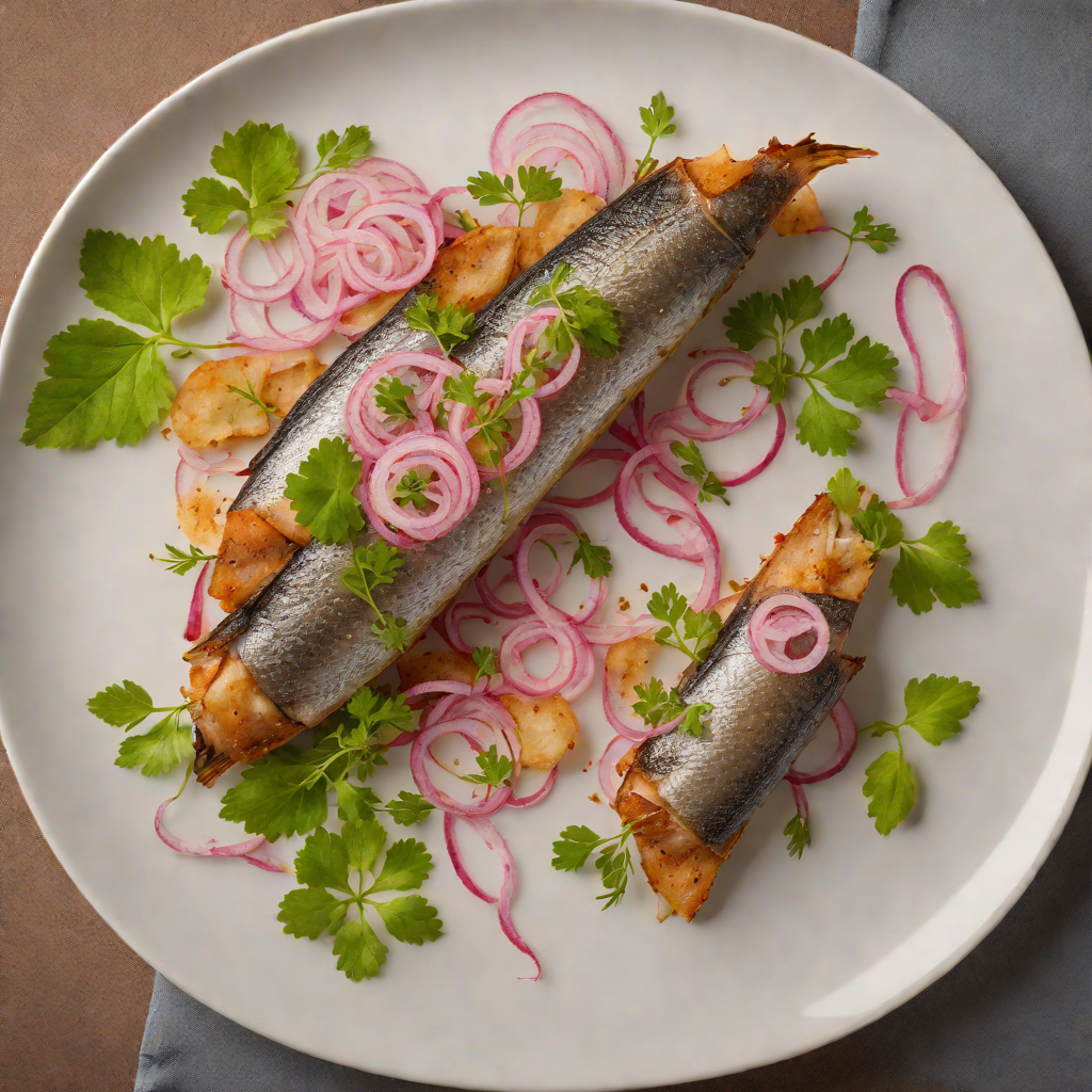 Spiced Smoked Herring with Pickled Red Onion