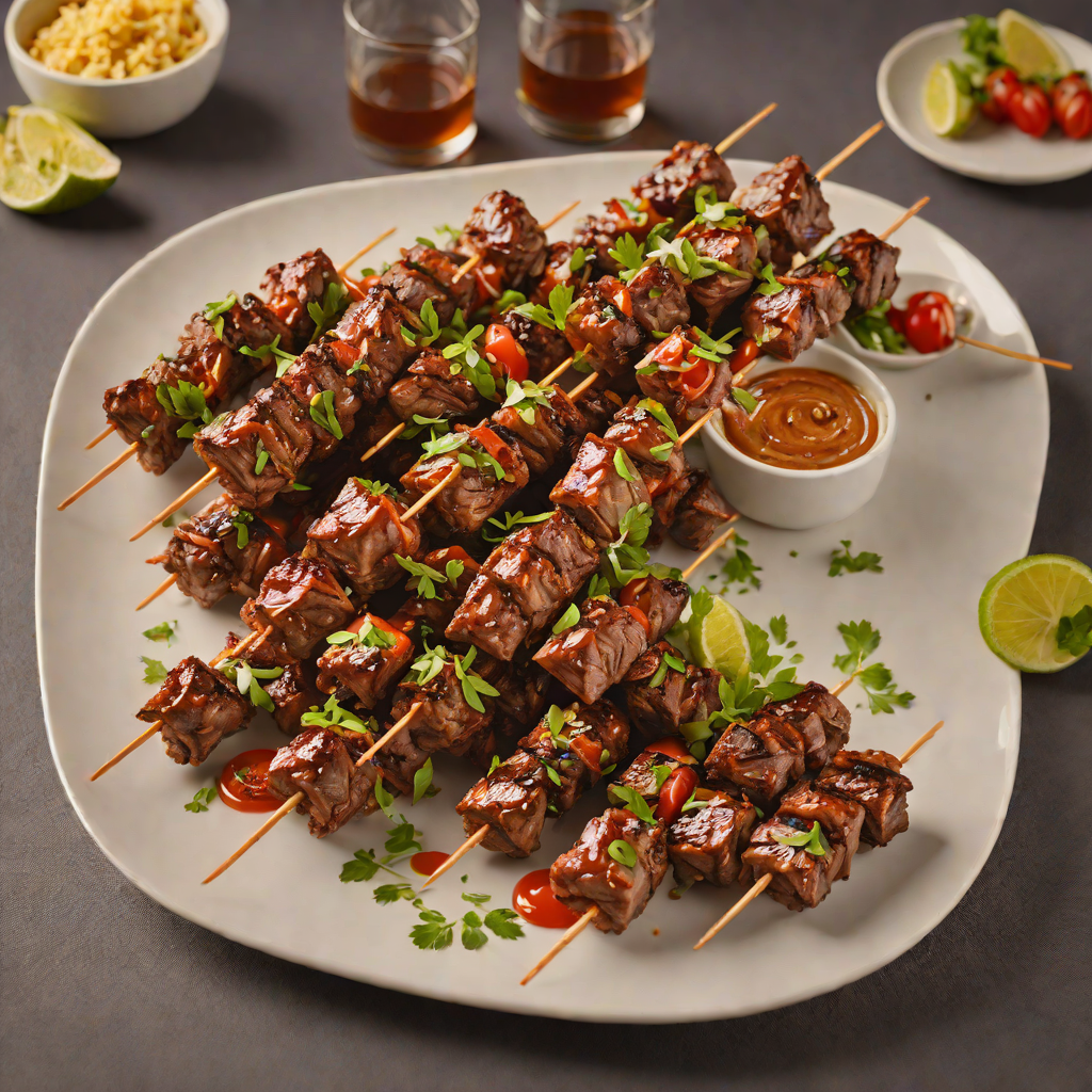 Smoky Chipotle Whisky-Glazed Beef Skewers