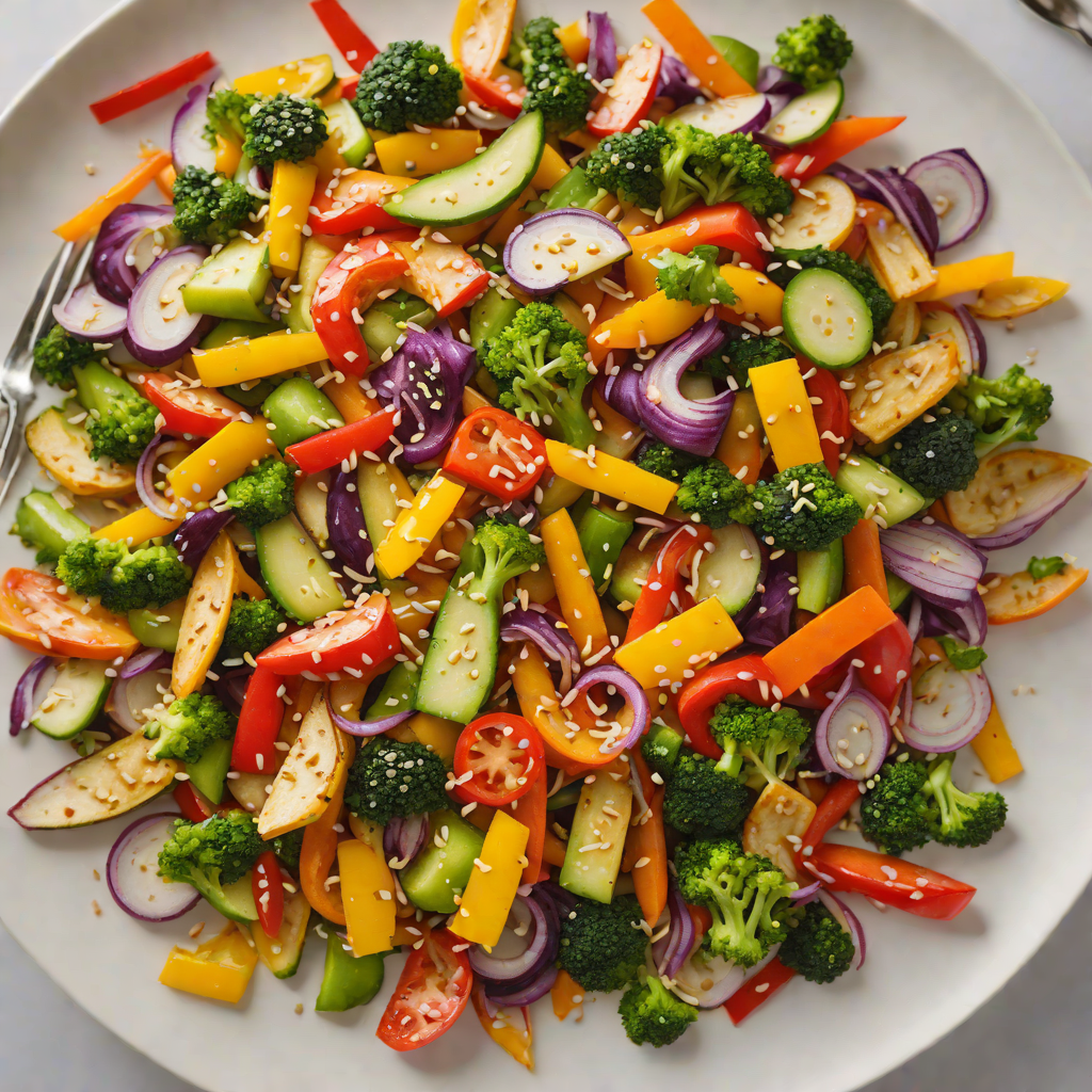 Quick Stir-Fried Rainbow Vegetable Medley with Sesame