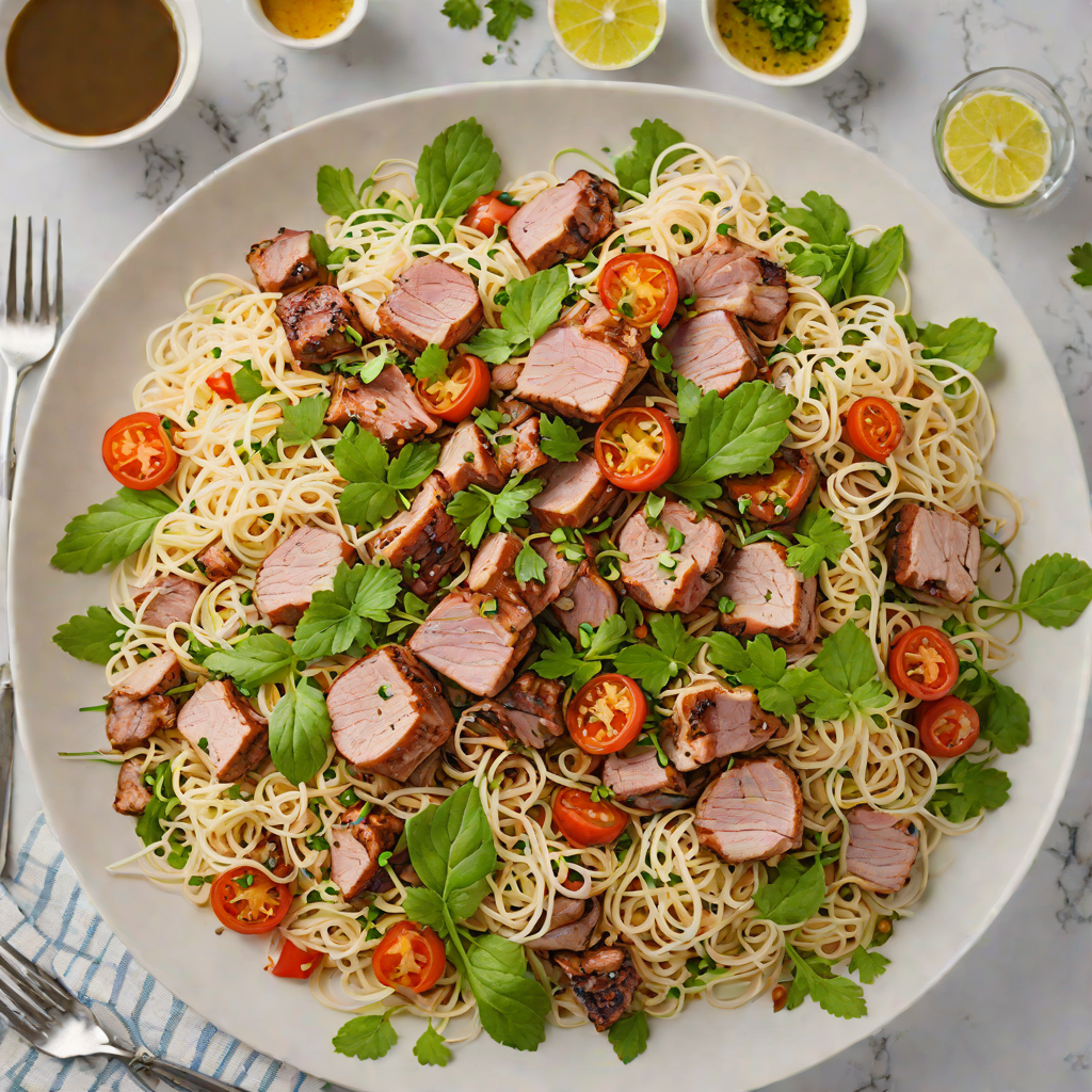 Vermicelli Salad Bowl with Grilled Pork and Fresh Herbs
