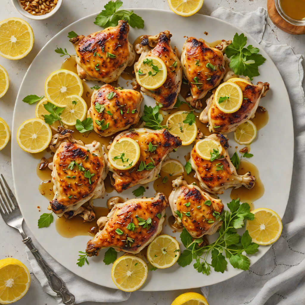 Sheet Pan Roasted Lemon-Honey Chicken Thighs with Garlic