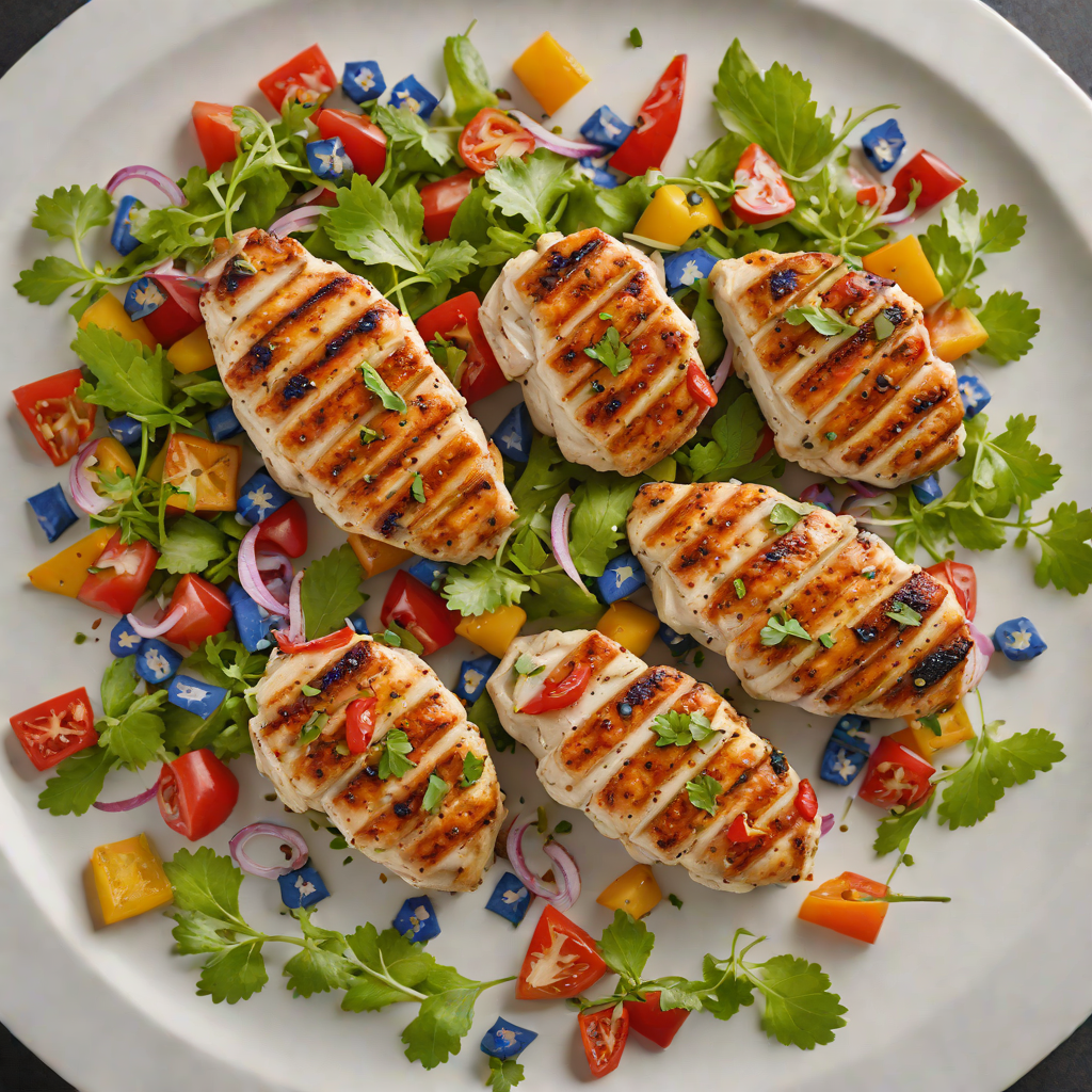 Grilled Herb-Marinated Chicken with Roasted Pepper Salad