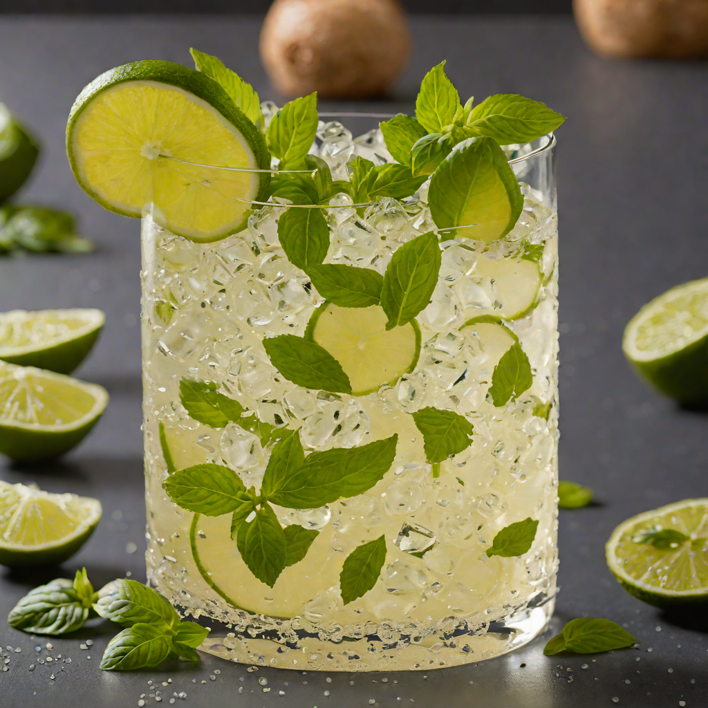 Sparkling Ginger-Lime Cooler with Fresh Basil
