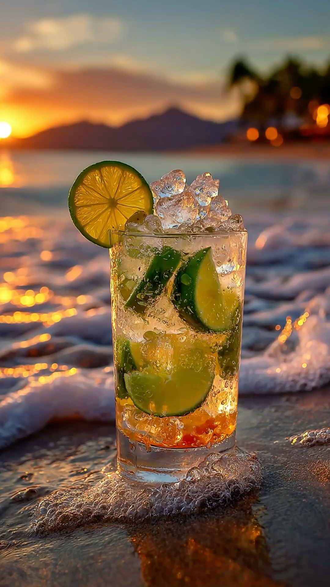 Tropical Rum Lime Swizzle