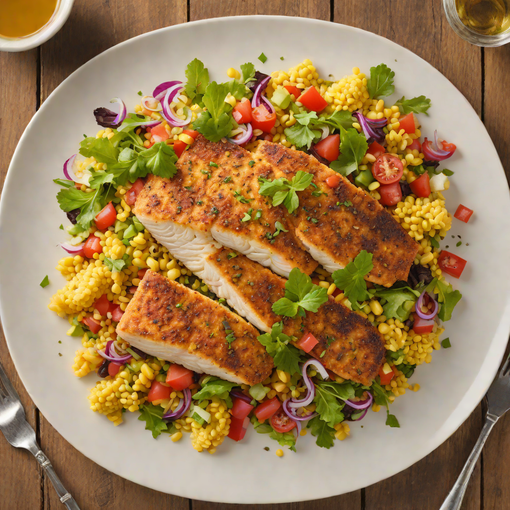 Pan-Seared Catfish with Cajun Spice and Cornbread Salad
