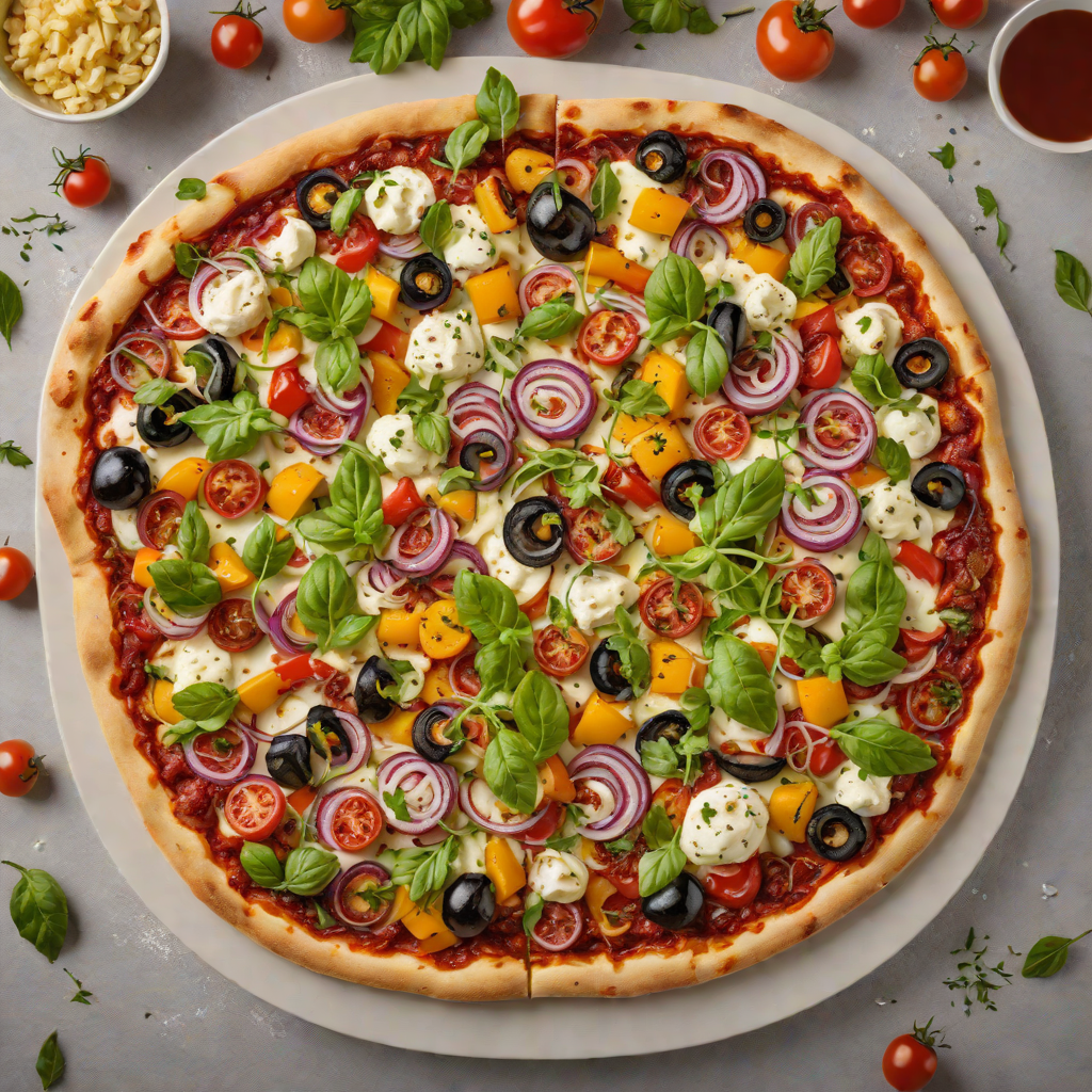 Crispy Punch Pizza with Roasted Vegetables and Mozzarella