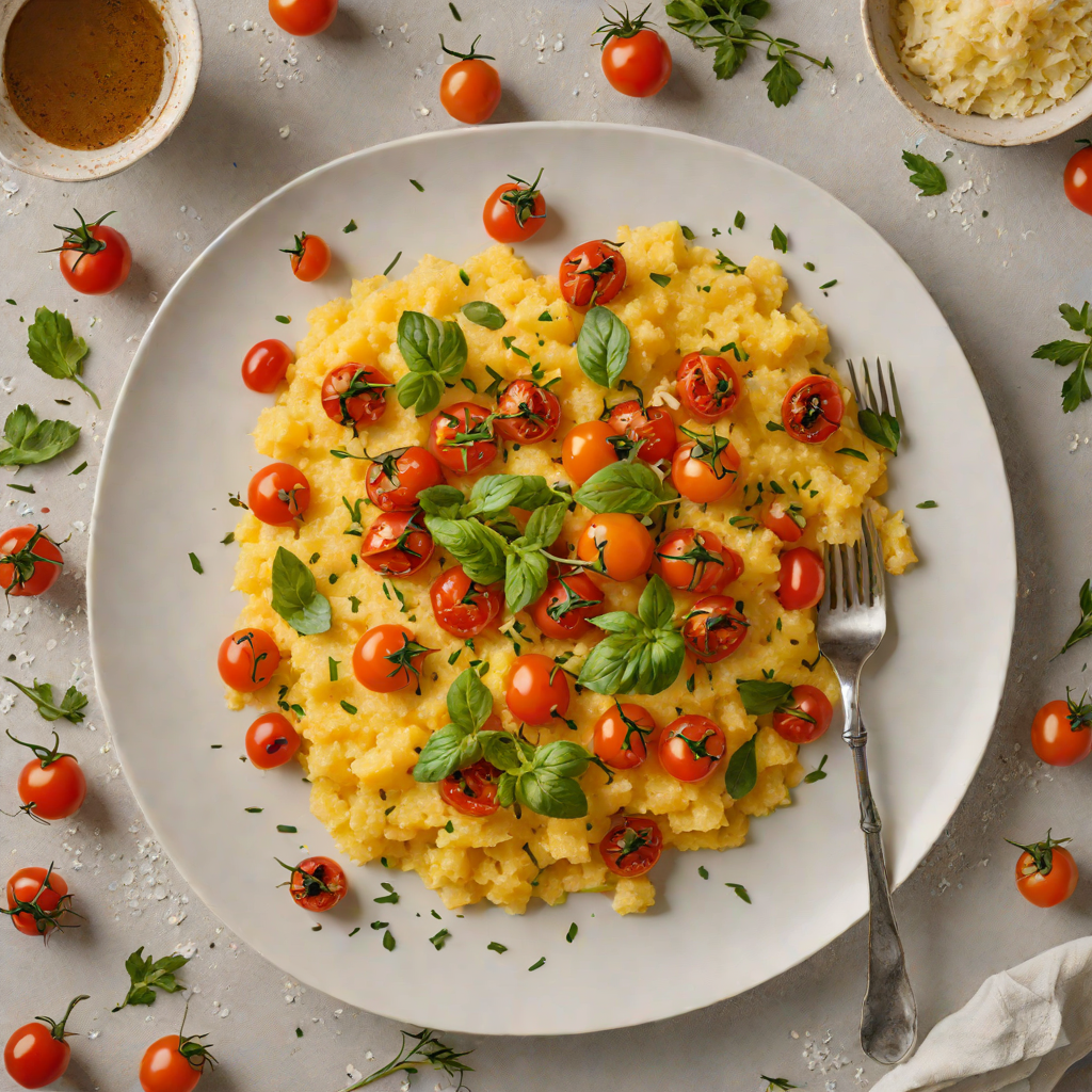 Stovetop Polenta with Roasted Cherry Tomatoes and Parmesan