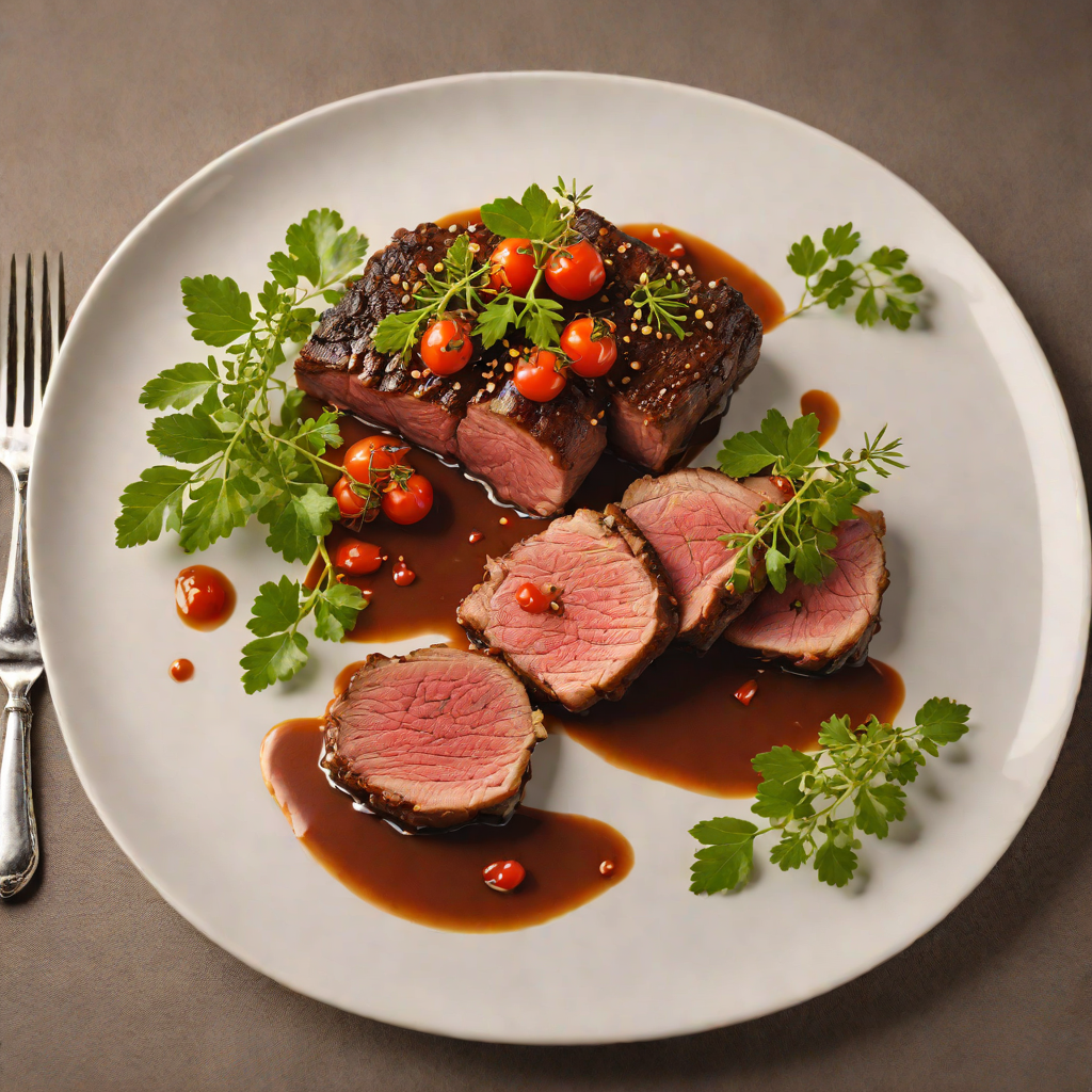 Slow-Roasted Kangaroo Rump with Wattleseed and Bush Tomato Glaze