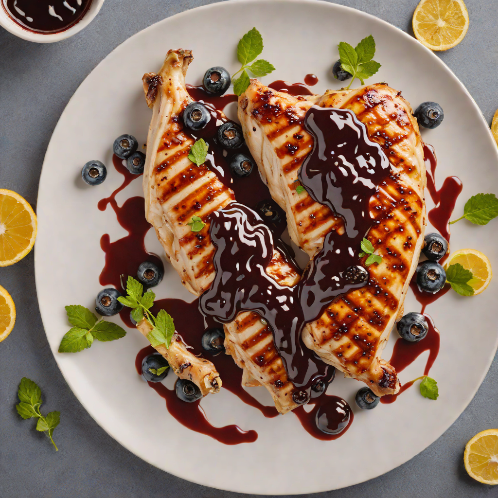 Grilled Citrus-Brined Chicken with Blueberry BBQ Sauce